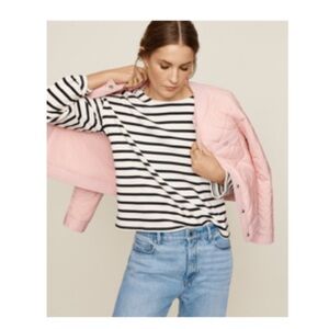 NWOT Ann Taylor Striped Weekend Collection Black and Cream Long Sleeve Top M